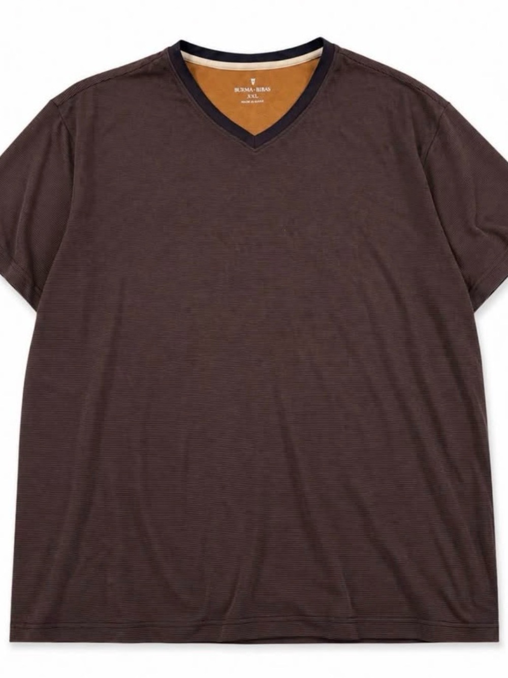 Big & Tall V-Neck Short Sleeve Tee in Dark Brown